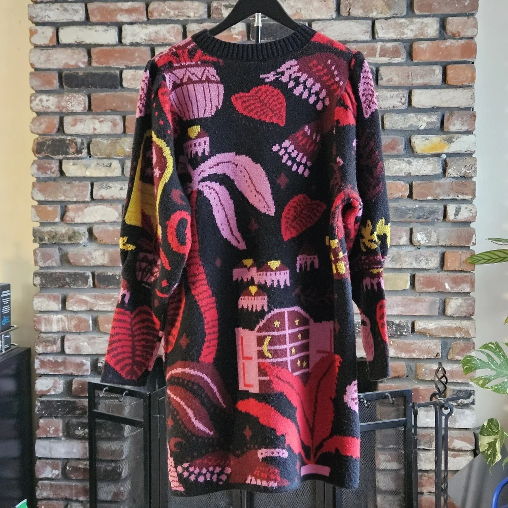 Farm Rio Tropical Magic Sweater Dress - Picture 3 of 4